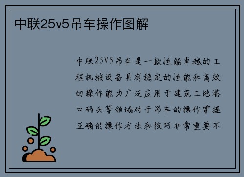 中联25v5吊车操作图解